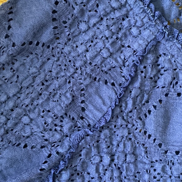Free People Sunny Pucker Lace Top in Indigo Blue - Picture 4 of 8